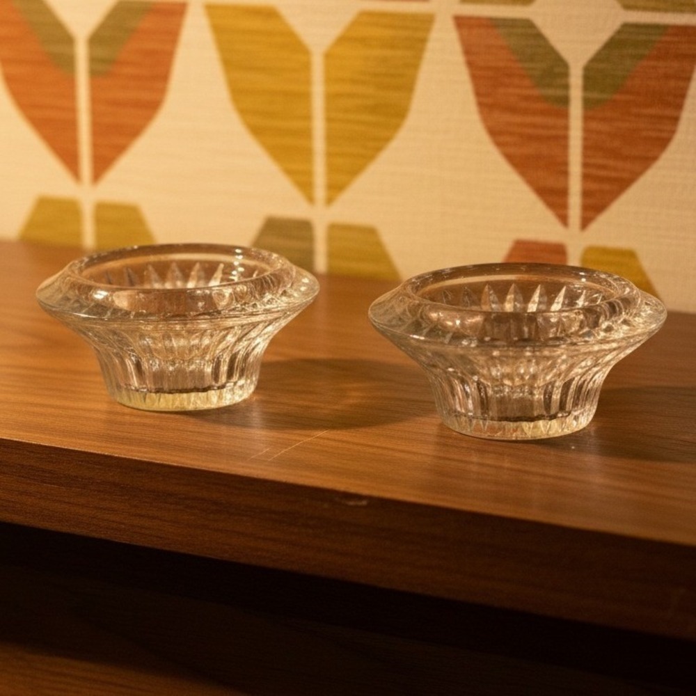 Forever Crystal Candleholders, Set of 2, Vintage Clear Crystal Home Accents